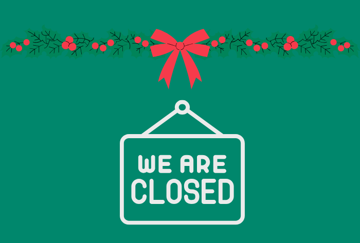 we are closed schild auf grünem Hintergrund