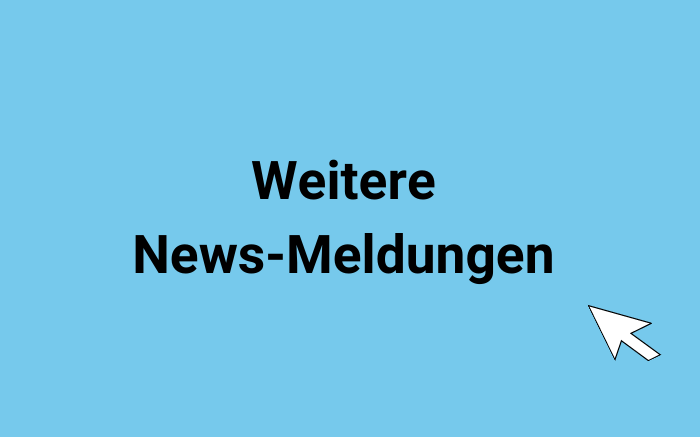 Text auf blauem Hintergrund: Weitere Meldungen im Newsarchiv