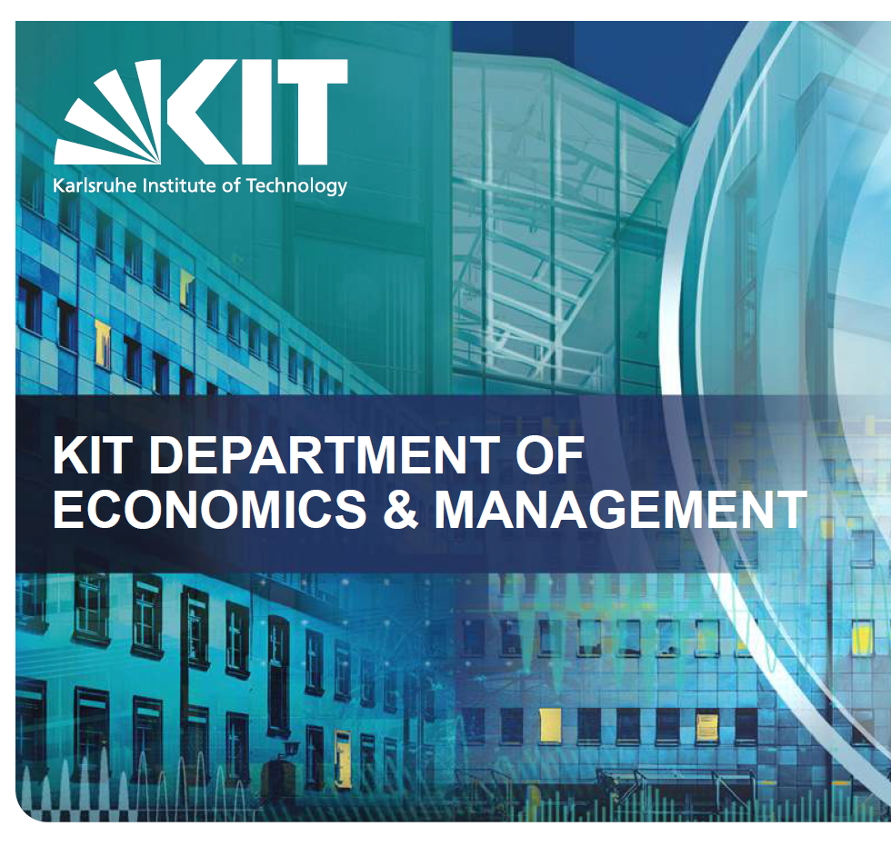KIT logo with modern building background, text: KIT Department of Economics & Management